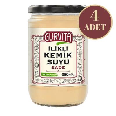 Gurvita İlikli Kemik Suyu Sade 660 Ml 4' lü - 1