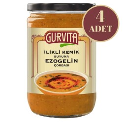 Gurvita İlikli Kemik Suyuna Ezogelin Çorbası 660 Ml 4'lü - 1