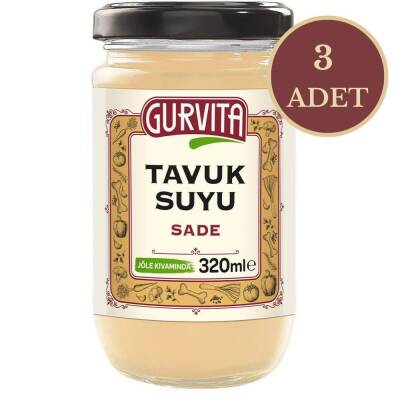 Gurvita Tavuk Suyu Sade 320 Ml 3'lü - 1